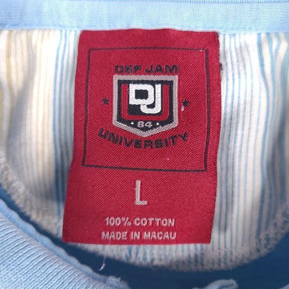 Vintage Def Jam University Polo Shirt Mens Large Blue Rap‎ Hip Hop Short Sleeve - Picture 5 of 16